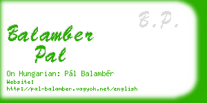 balamber pal business card